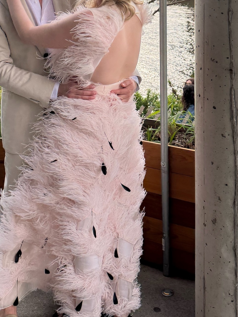 Huishan Zhang Mystique feather gown